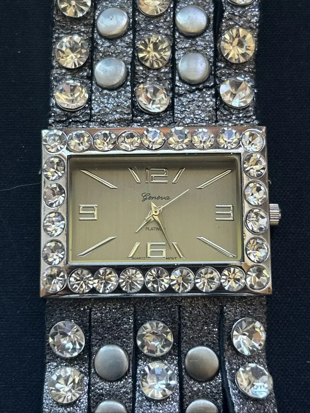 Geneva Silver Tone Strap Band Women’s Quartz Watch